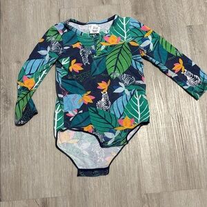 Bonds Colorful Long Sleeve Bodysuit with Jungle Print